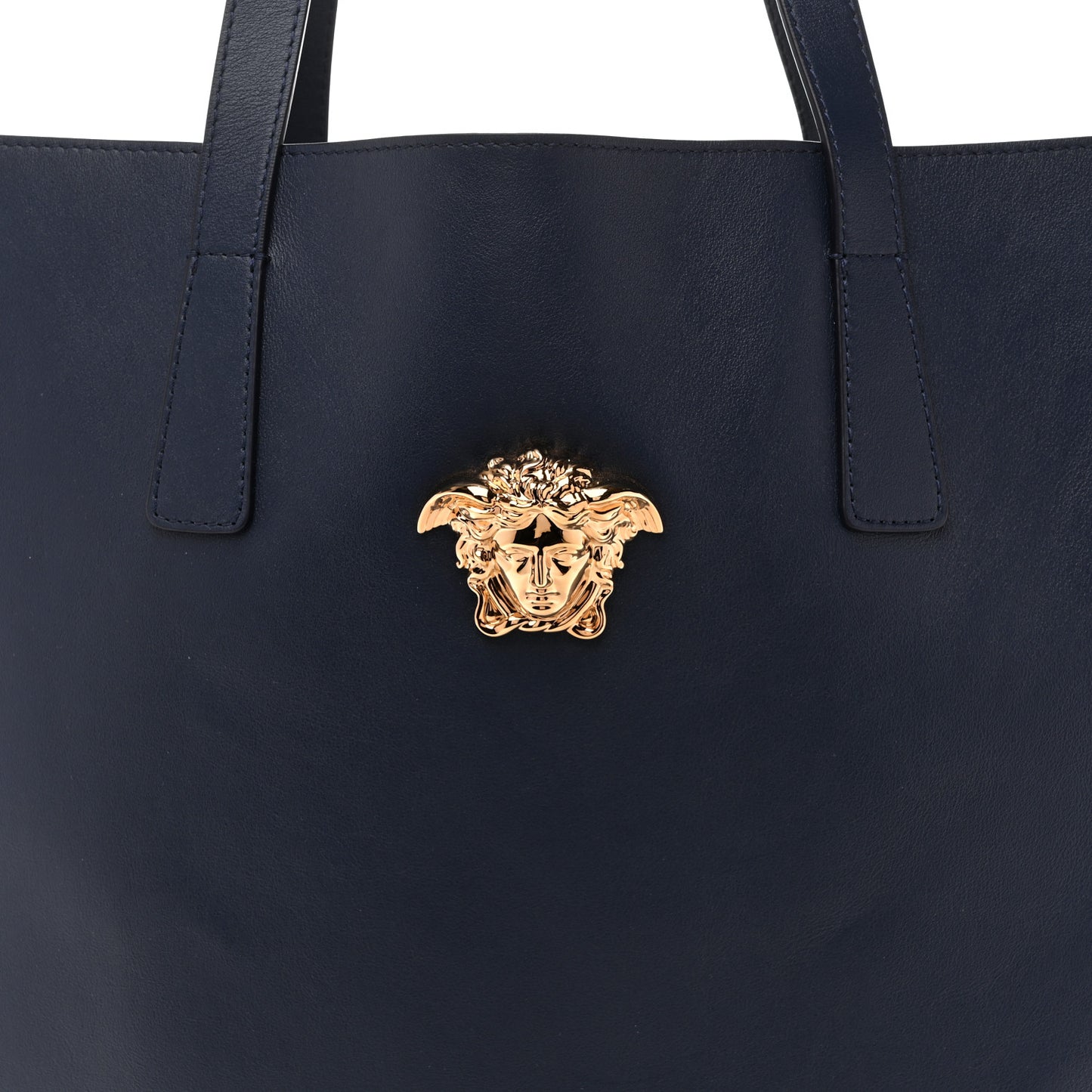 Smooth Calfskin La Medusa Tote Bag Blue