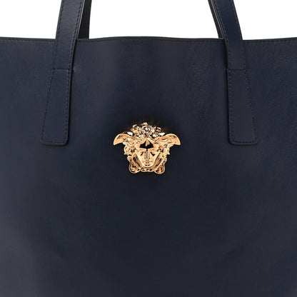 Versace Smooth Calfskin La Medusa Tote Bag Blue 7 of 9