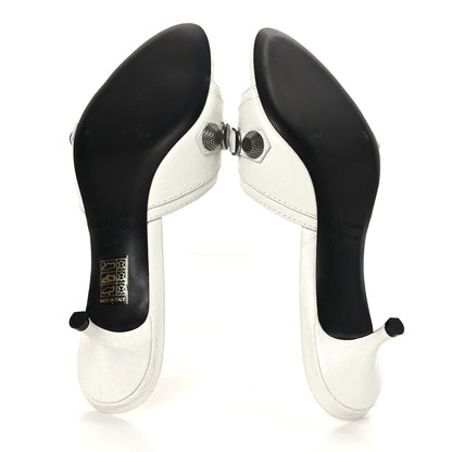 Balenciaga Agneau Arena Cagole 50mm Slide Sandals 36.5 Optic White 6 of 8
