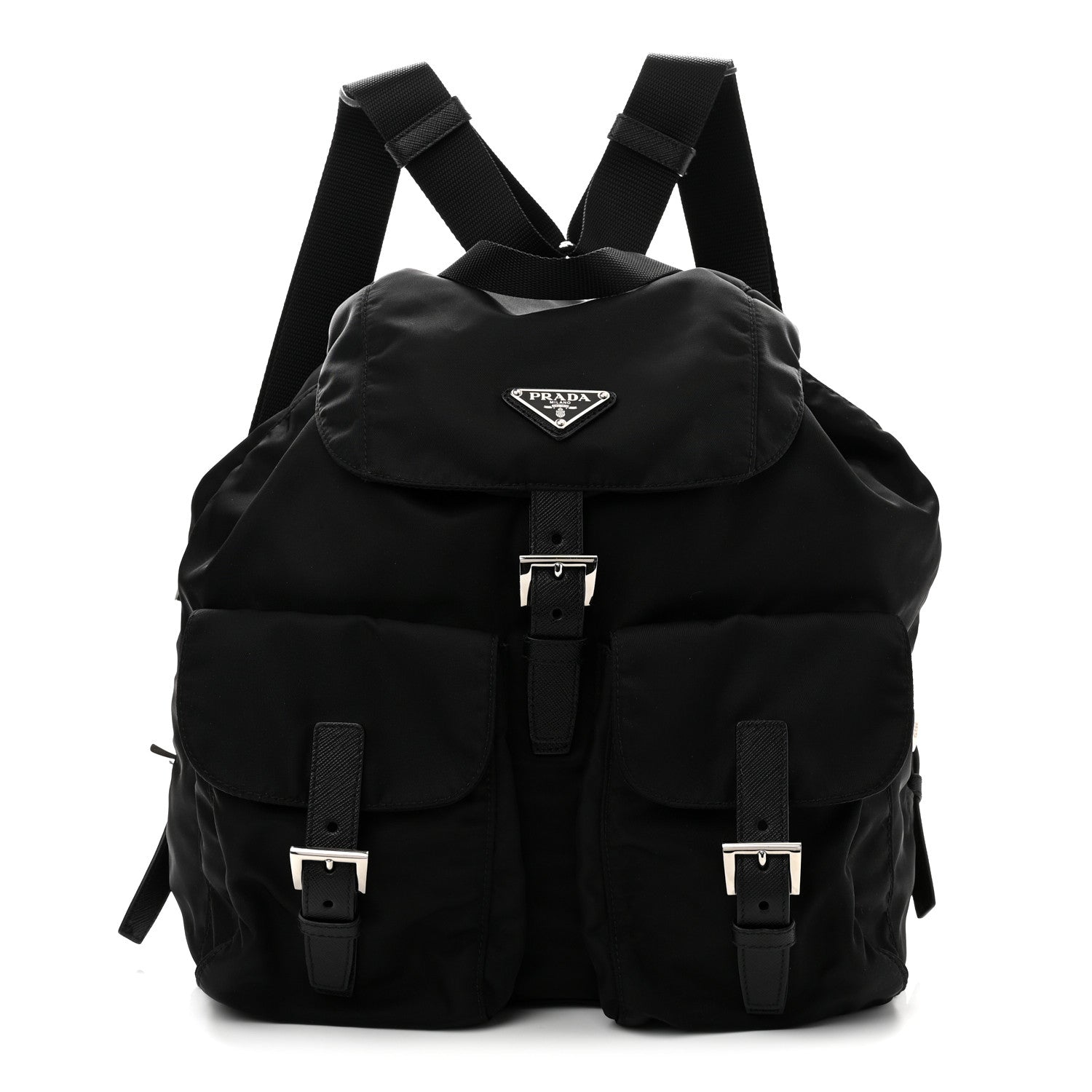 Prada Tessuto Nylon Saffiano Medium Backpack Black 1 of 9