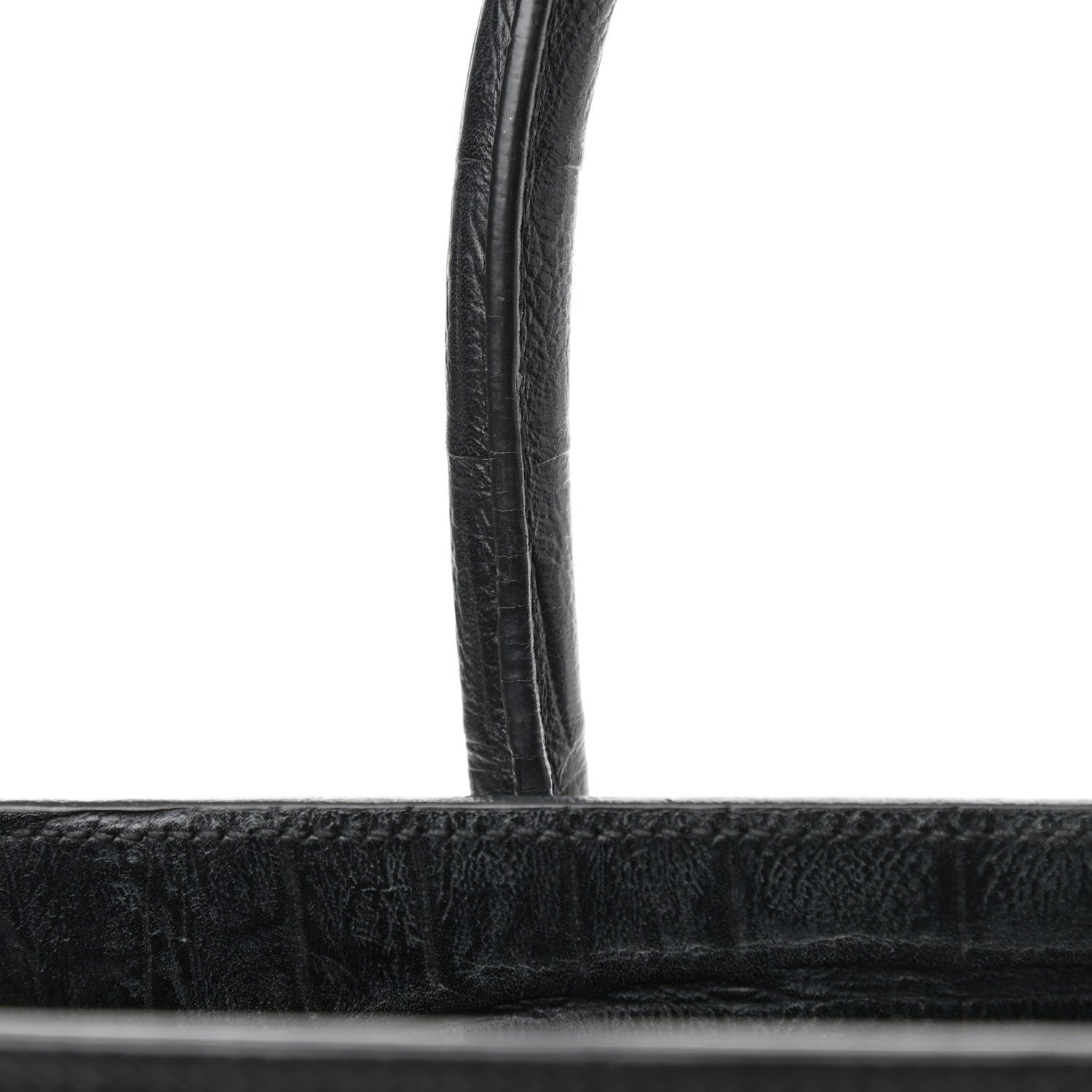 Saint Laurent Calfskin Crocodile Embossed Small Sac de Jour Black 11 of 11