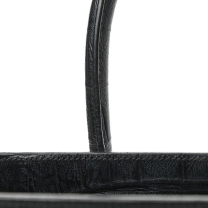 Saint Laurent Calfskin Crocodile Embossed Small Sac de Jour Black 11 of 11