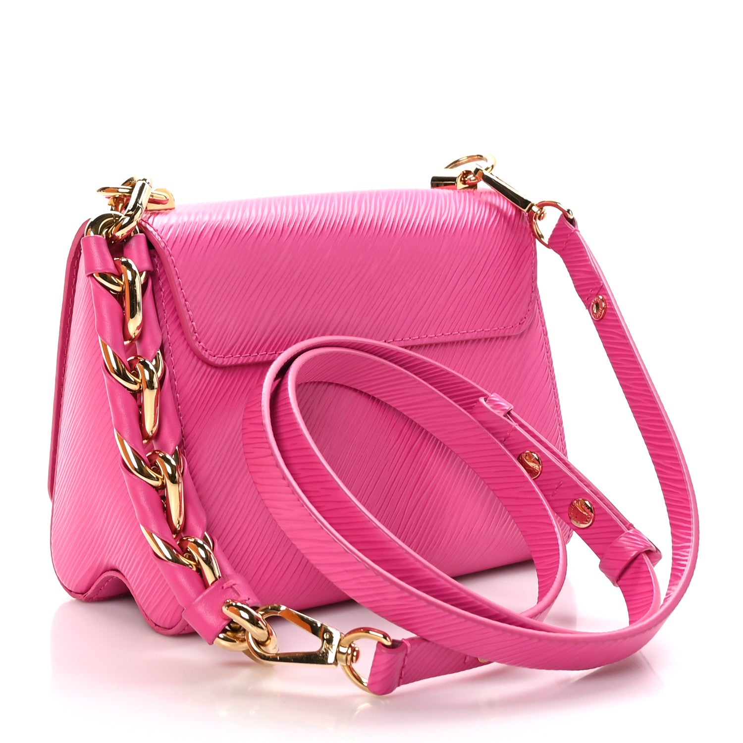 Louis Vuitton Epi Twist Braided Chain Shoulder Bag PM Rose Miami Pink 4 of 13