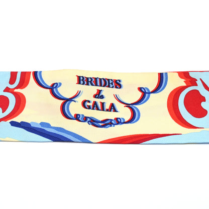 Hermes Silk Brides De Gala Shadow Twilly Bleu Rouge Creme 5 of 5