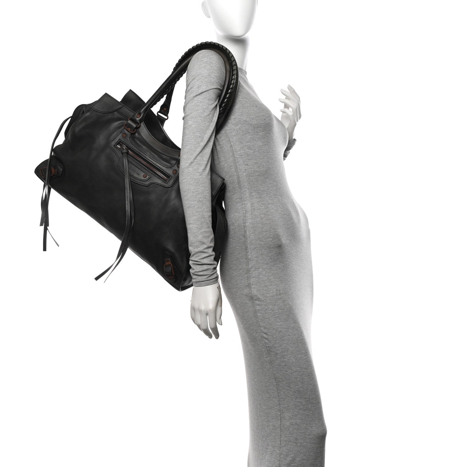 Balenciaga Used Calfskin Rust Hardware Large Top Handle Bag Black 2 of 14