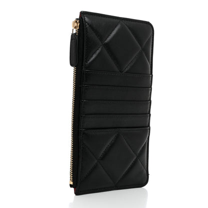 Chanel Goatskin Quilted Chanel 19 Flat Wallet Pouch Black 3 of 7
