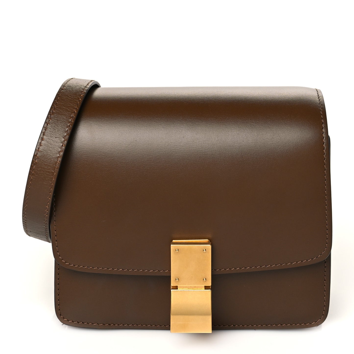 Smooth Calfskin Small Classic Box Flap Bag Camel