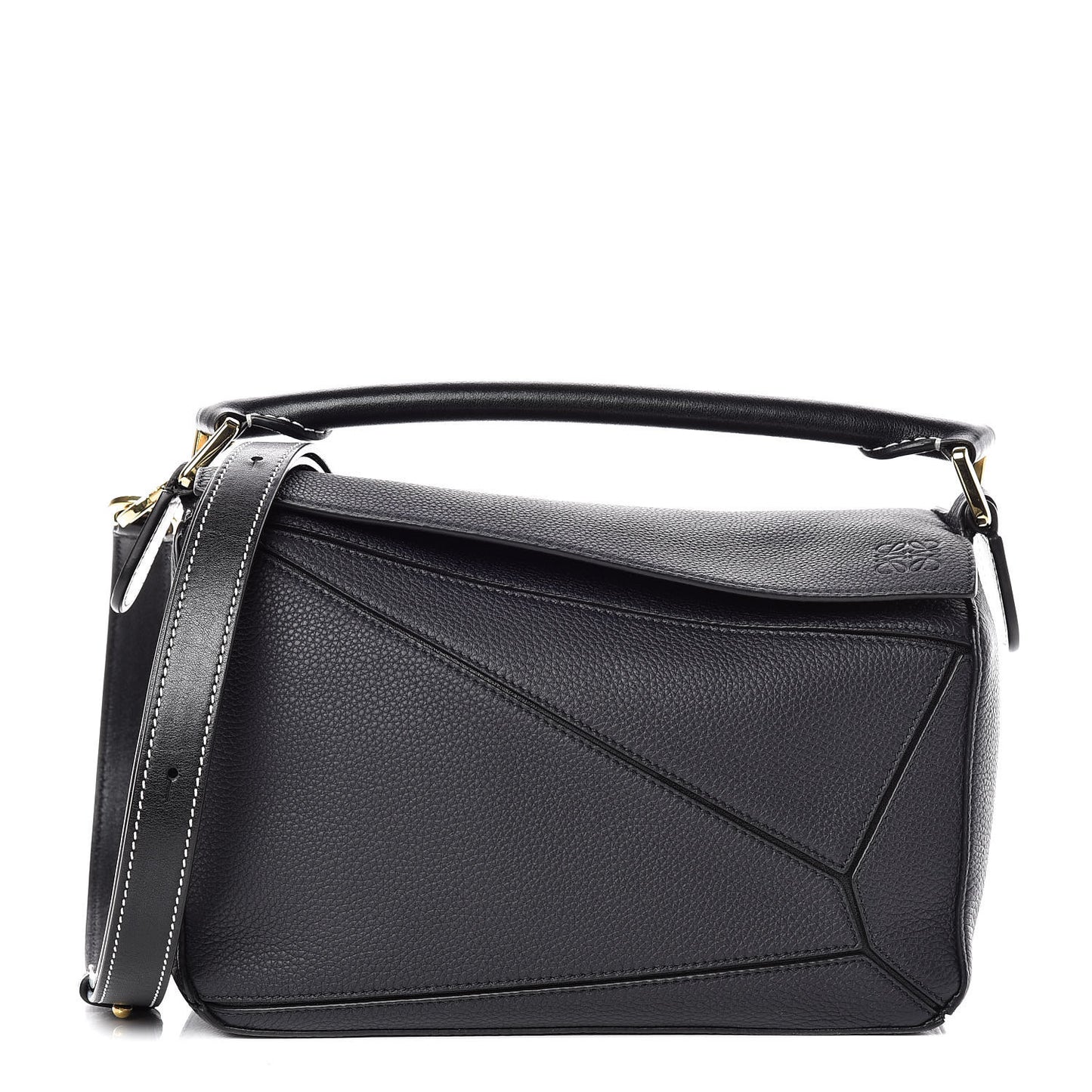 Calfskin Small Puzzle Bag Midnight Blue Black