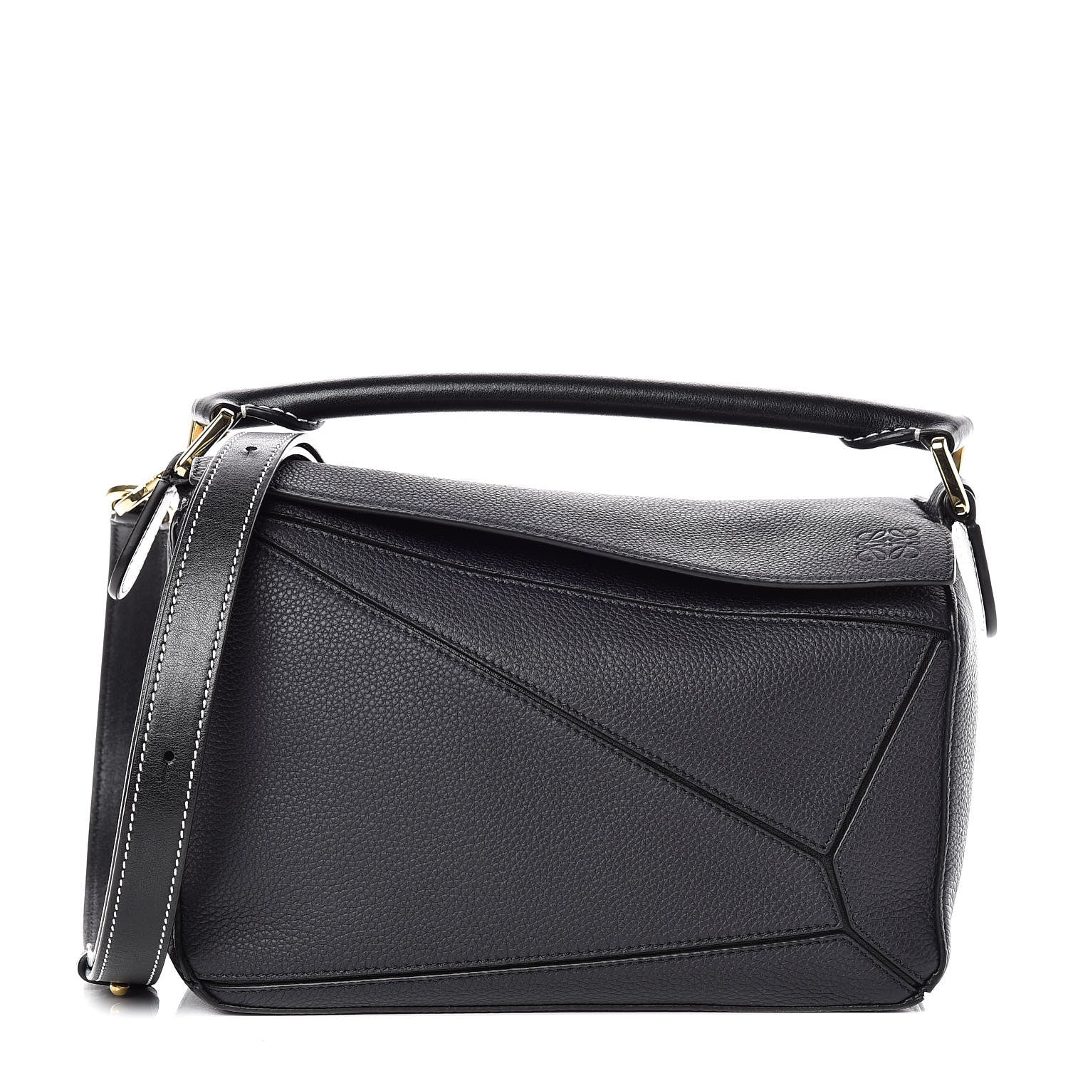 Loewe Calfskin Small Puzzle Bag Midnight Blue Black 1 of 9