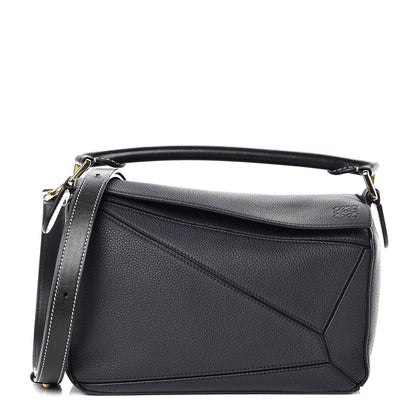 Loewe Calfskin Small Puzzle Bag Midnight Blue Black 1 of 9