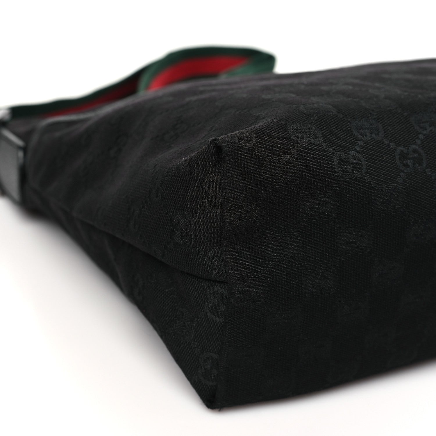 Gucci Monogram Web Medium Flat Messenger Bag Black 9 of 10