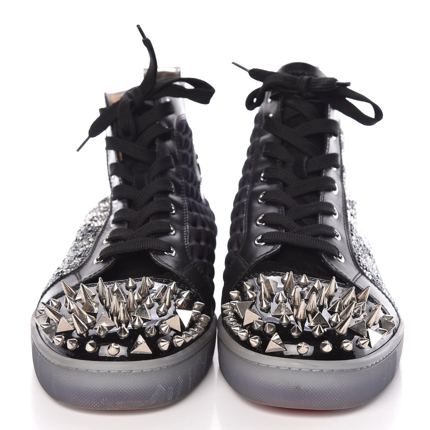 Leopard Strass Spikes Mens No Limit Flat Sneakers 46 SIlver Black