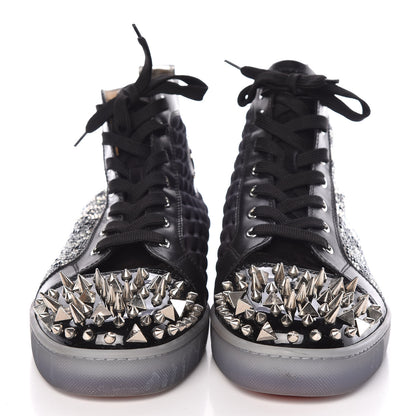 Christian Louboutin Leopard Strass Spikes Mens No Limit Flat Sneakers 46 SIlver Black 2 of 11