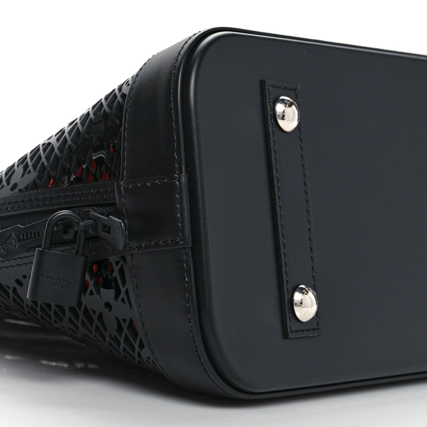 Louis Vuitton Patent Calfskin Laced Monogram Alma PM Black 9 of 10