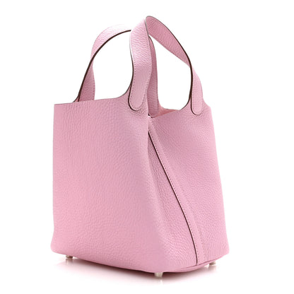 Hermes Taurillon Clemence Picotin Lock 18 PM Rose Sakura 3 of 13