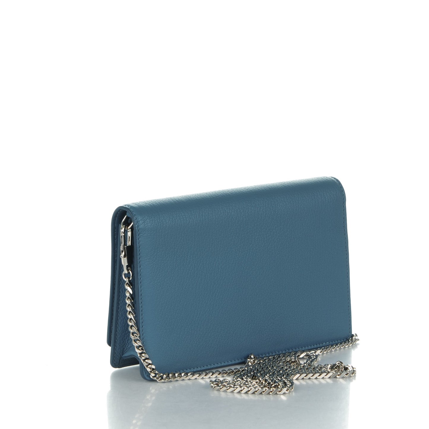 Sugar Goatskin Pandora Chain Wallet Medium Blue