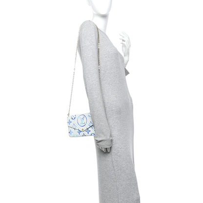 Louis Vuitton Monogram Giant By The Pool 2.0 Felicie Pochette Chain Wallet Lagoon Blue 2 of 9