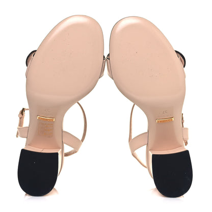 Gucci Lifford Calfskin GG Marmont Ankle Wrap 75mm Sandals 37 Skin Rose 5 of 7