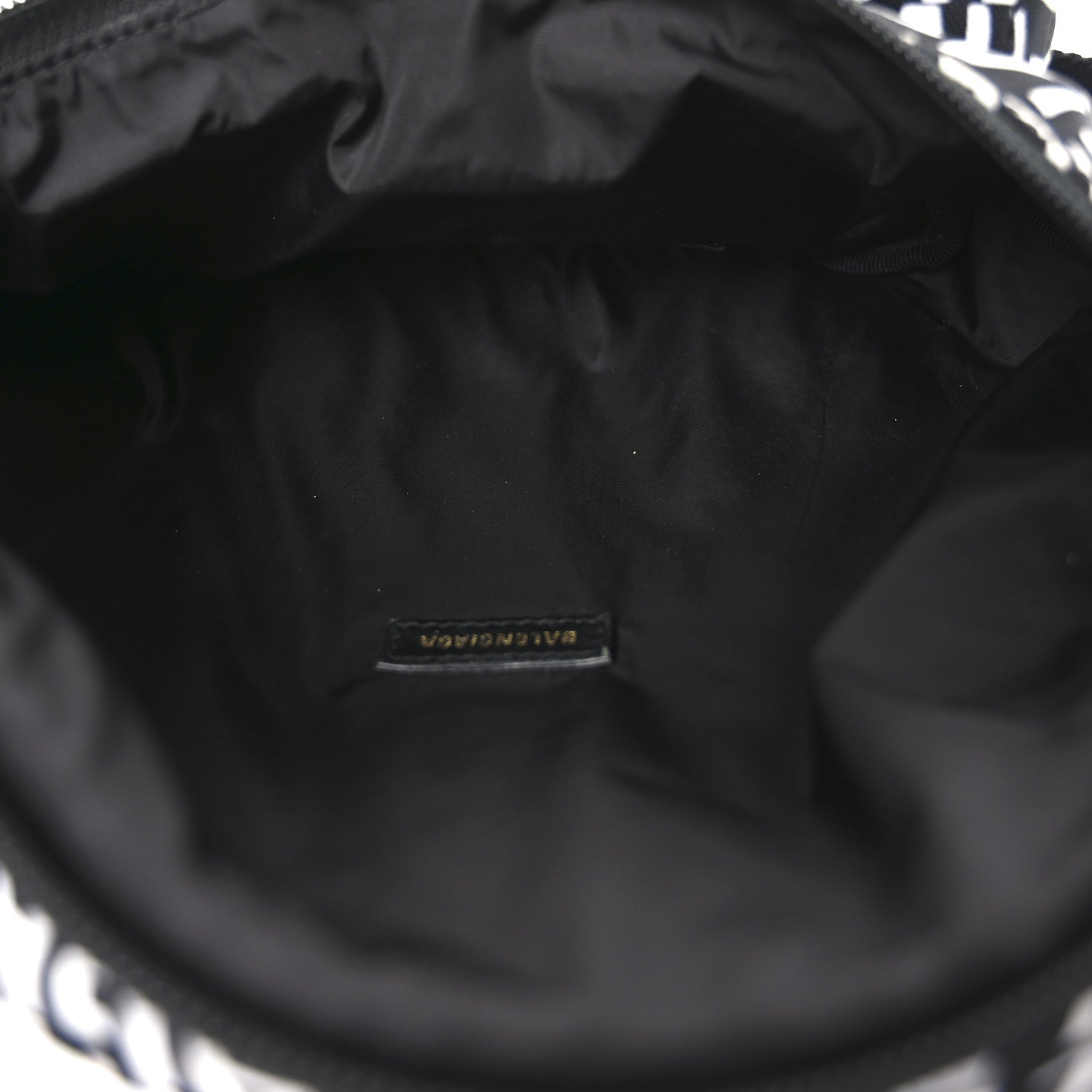 Balenciaga Nylon Wave Logo Print Wheel Beltpack Black White