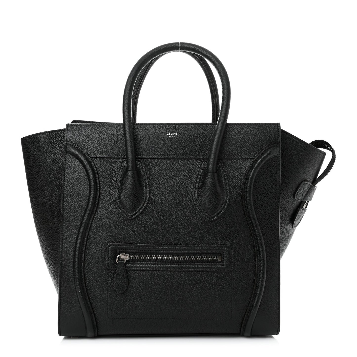 Drummed Calfskin Mini Luggage Black