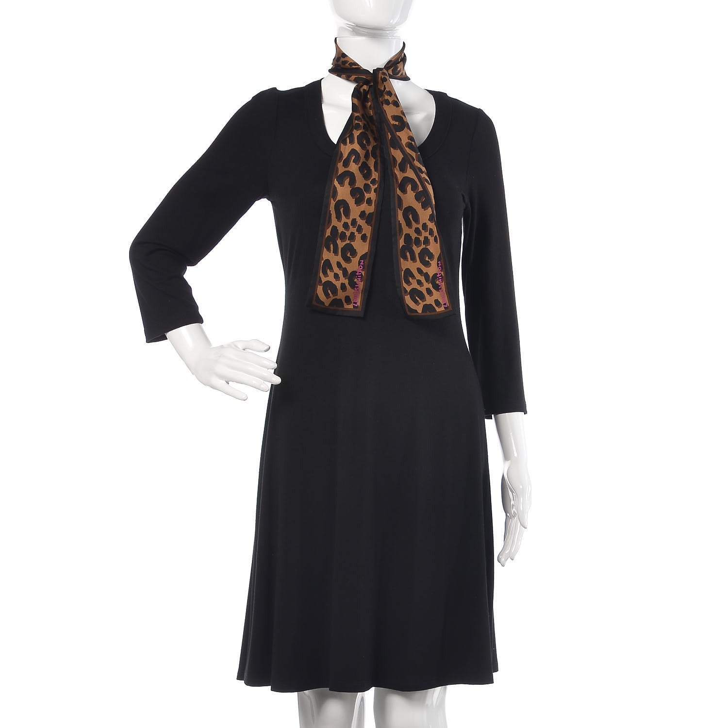 Louis Vuitton Silk Leopard Bandeau Scarf Marron 2 of 4