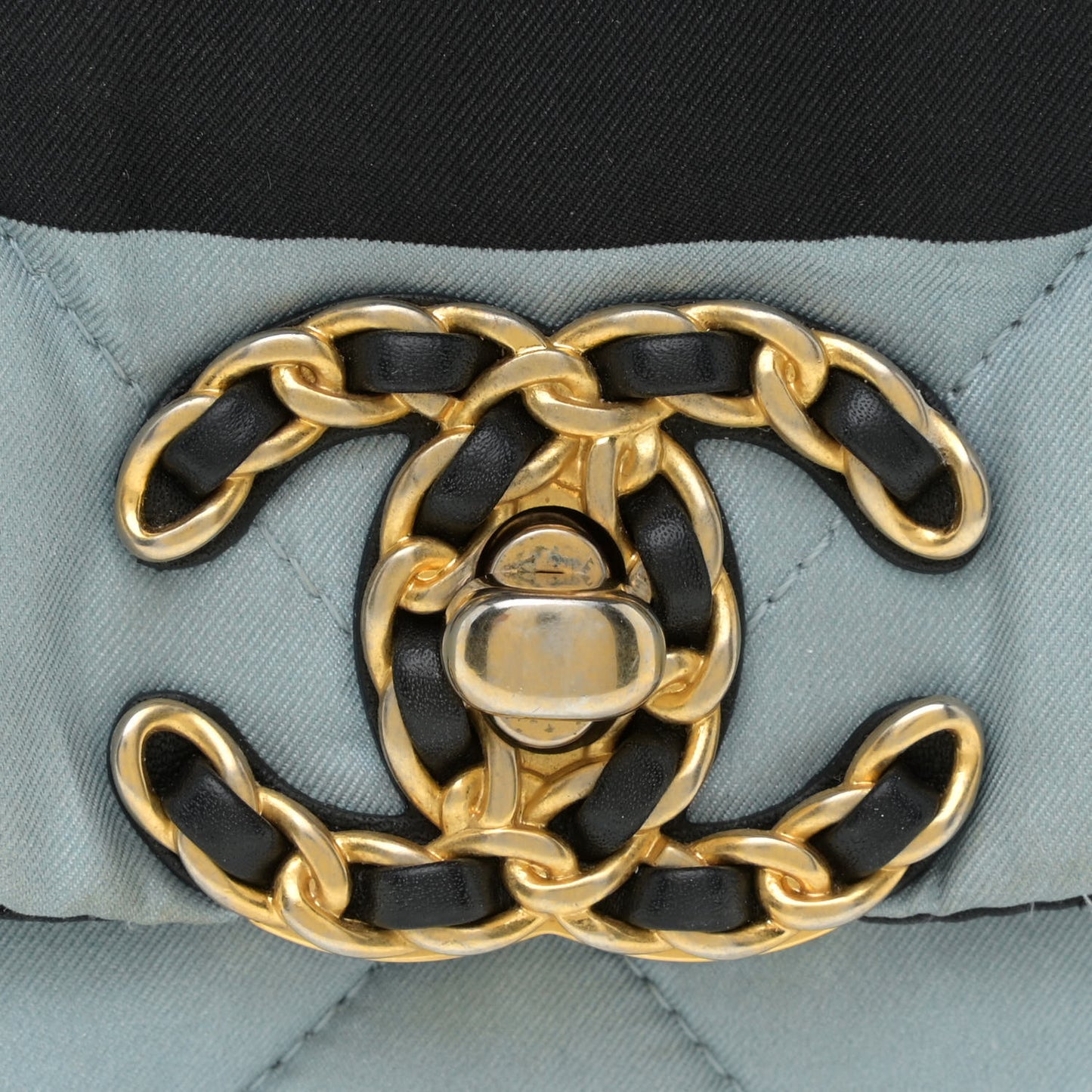Silk Maxi Scarf Chanel 19 Flap Black Blue White