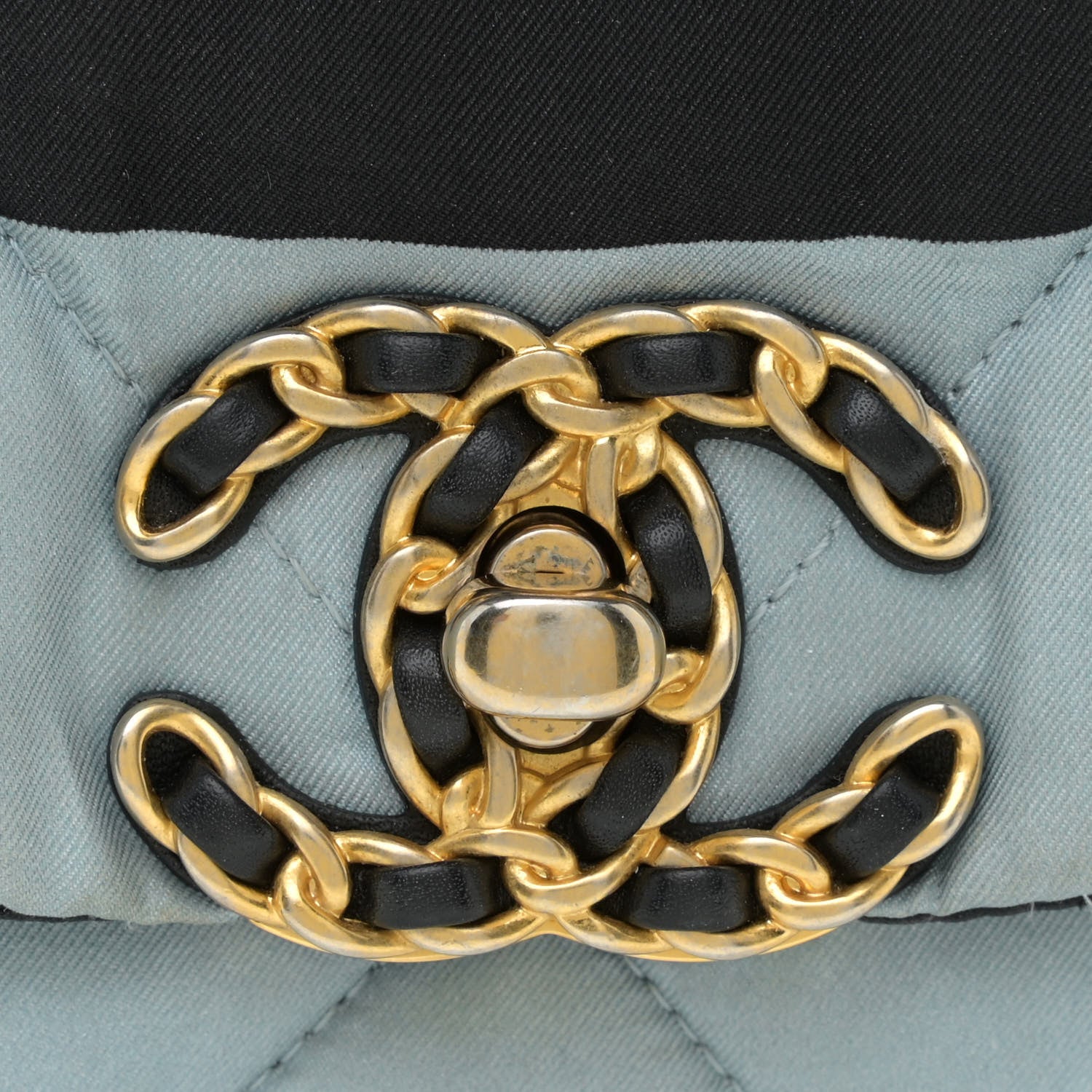 Chanel Silk Maxi Scarf Chanel 19 Flap Black Blue White 14 of 14