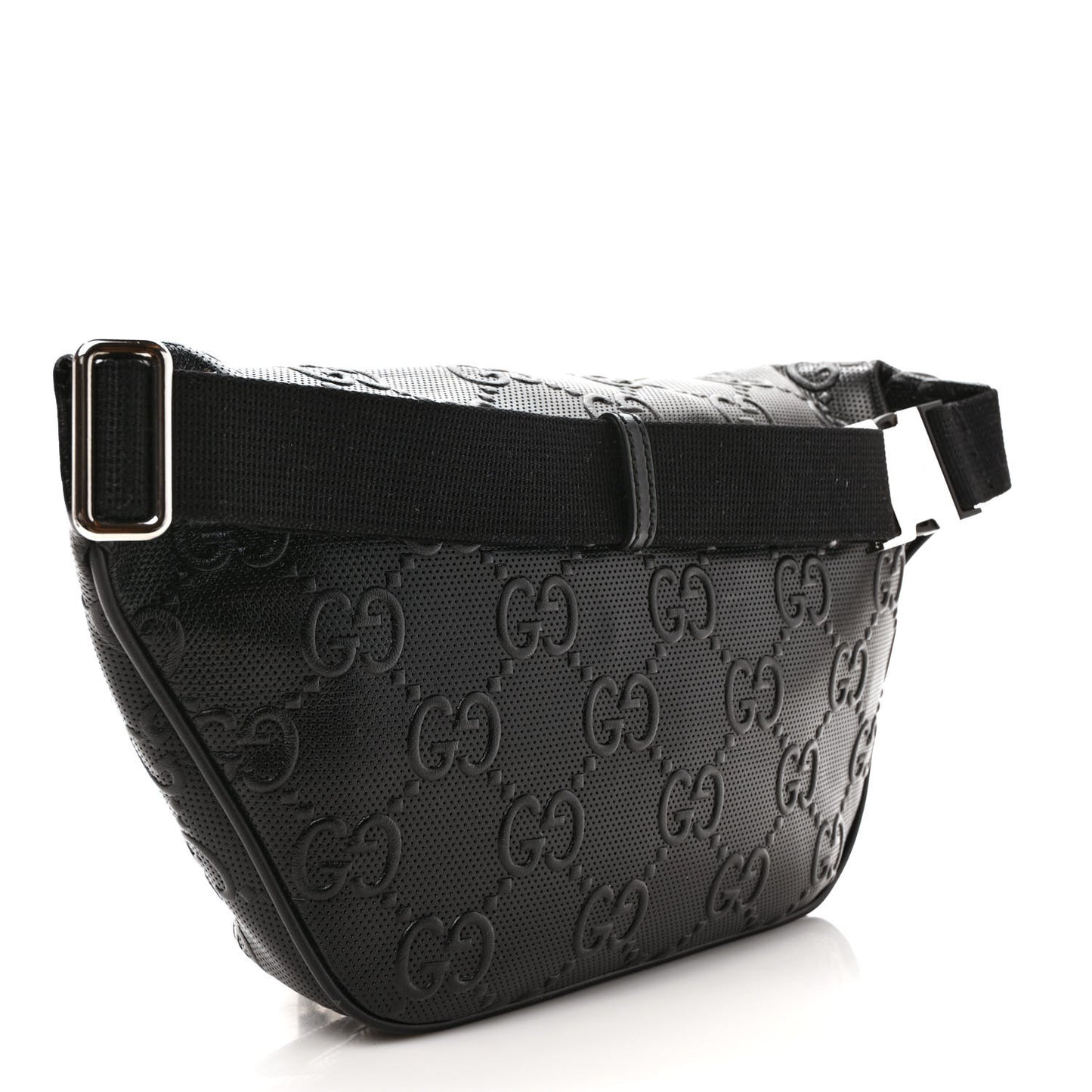 Calfskin GG Tennis Embossed Pocket Belt Bag Black
