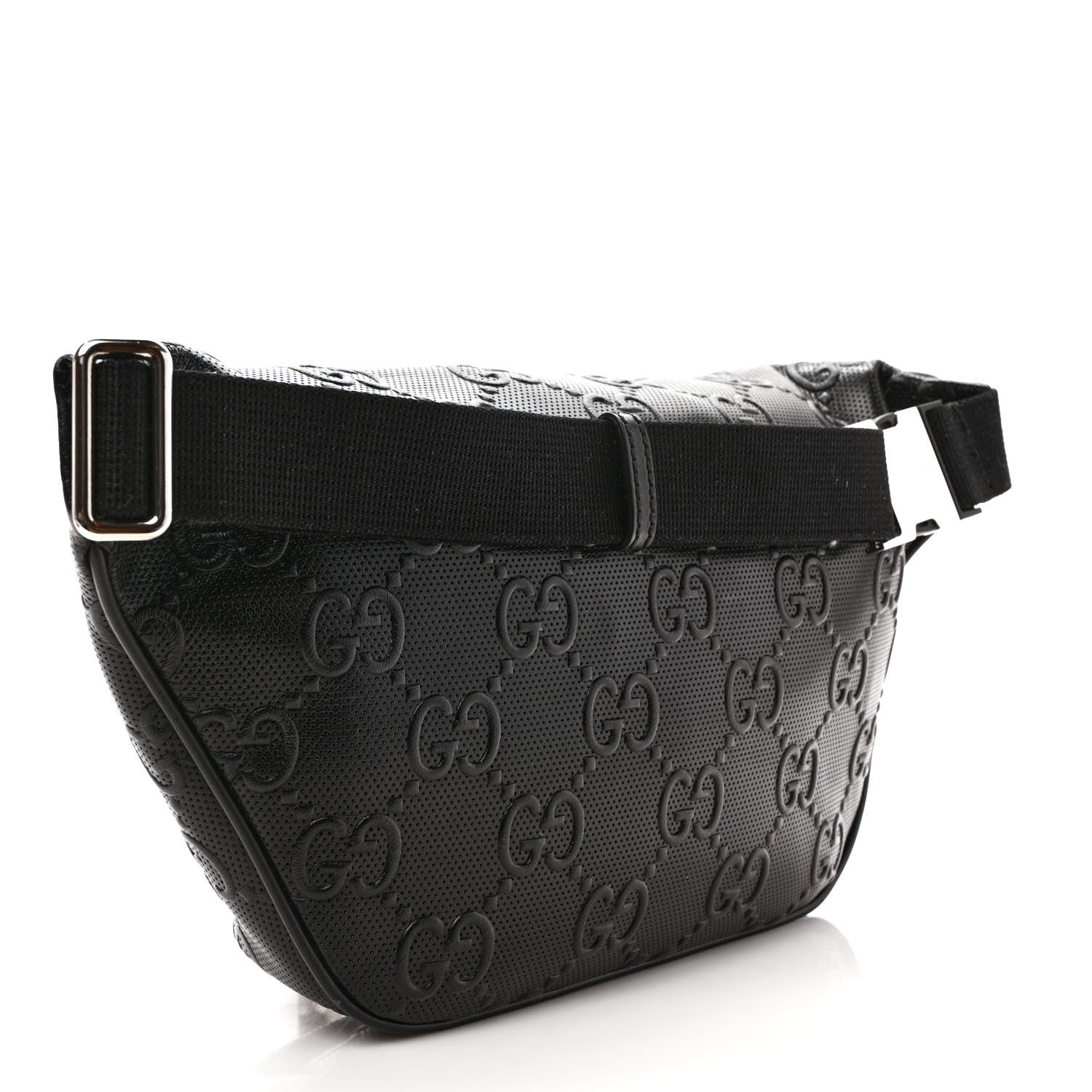 Gucci Calfskin GG Tennis Embossed Pocket Belt Bag Black 3 of 8