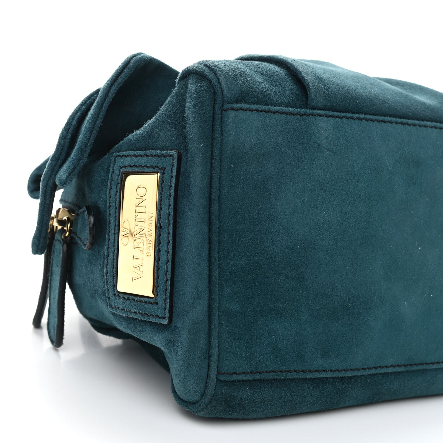 Valentino Garavani Suede Bow Boston Bag Green 8 of 9