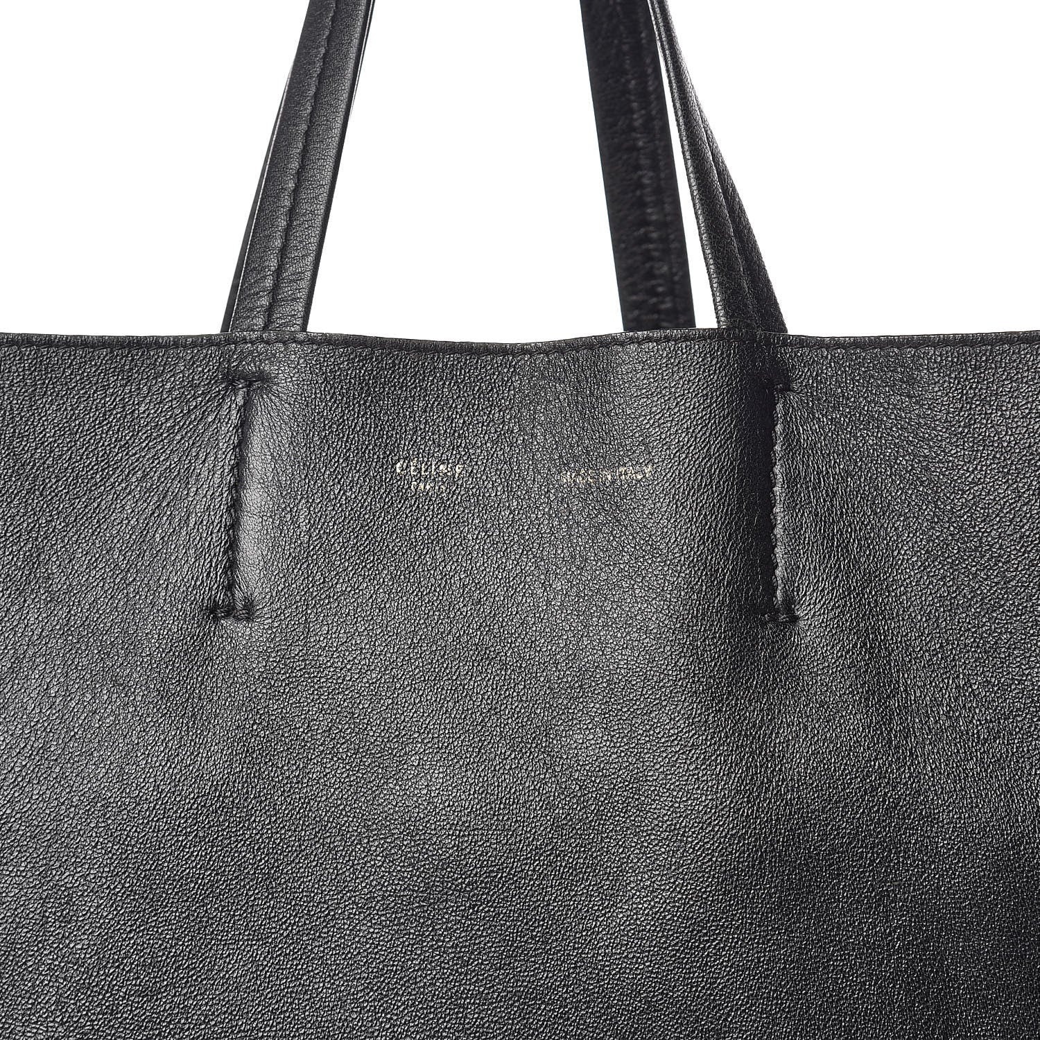 Celine Smooth Lambskin Vertical Zip Cabas Black 7 of 16