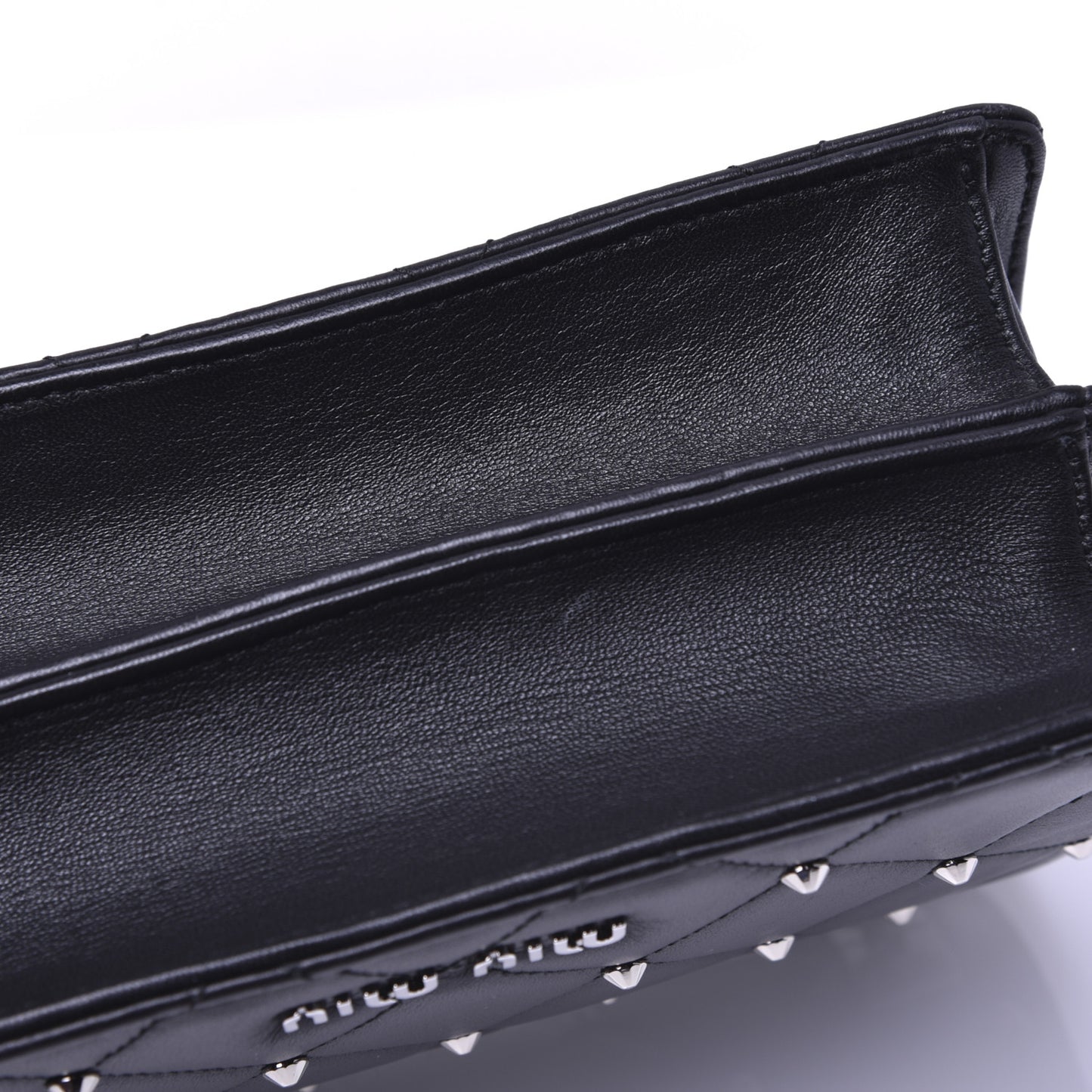 Pattina Nappa Crystal Studded Borchie Flap Bag Black