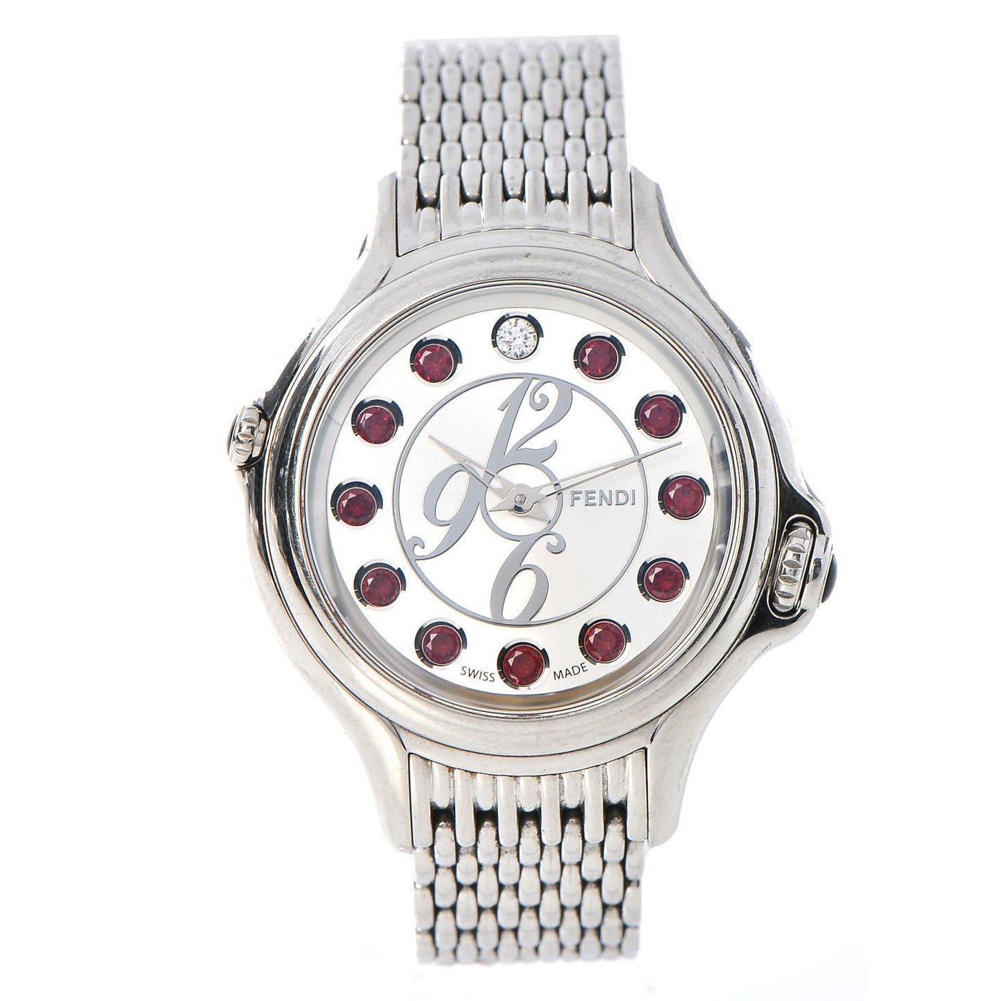 Stainless Steel Diamond Topaz 38mm Crazy Carats Rotating Gem Quartz Watch