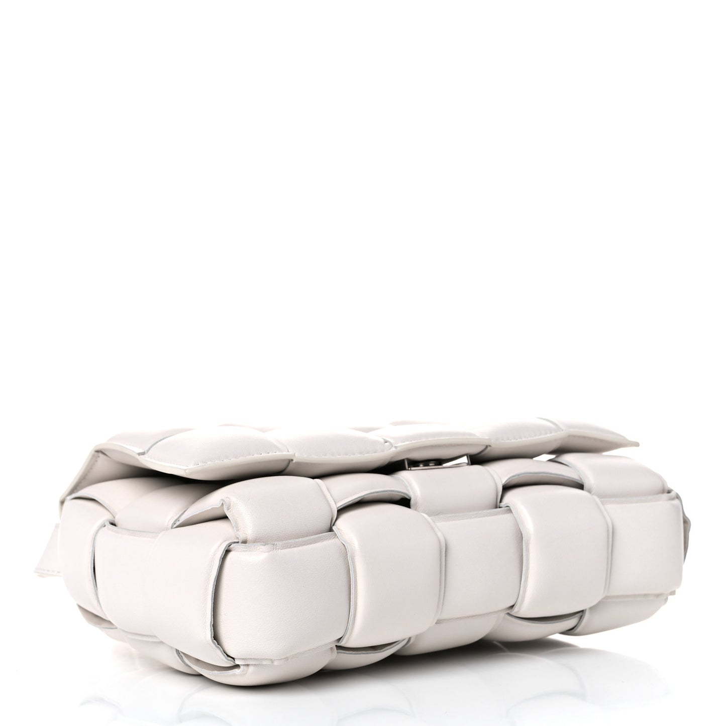 Nappa Maxi Intreccio Padded Cassette Crossbody Bag Chalk