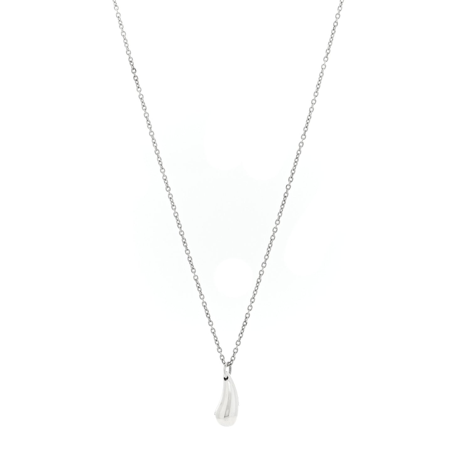 Sterling Silver 12mm Elsa Peretti Teardrop Pendant Necklace