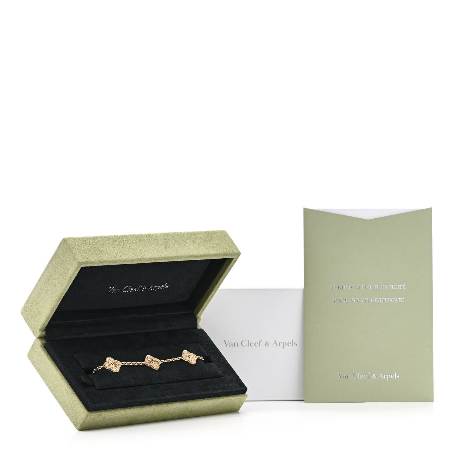 18K Yellow Gold 5 Motifs Vintage Alhambra Bracelet