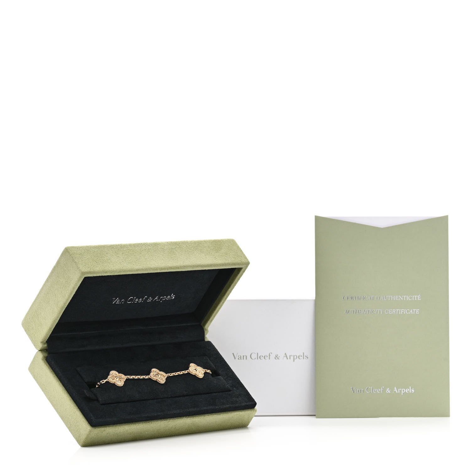Van Cleef & Arpels 18K Yellow Gold 5 Motifs Vintage Alhambra Bracelet 4 of 4