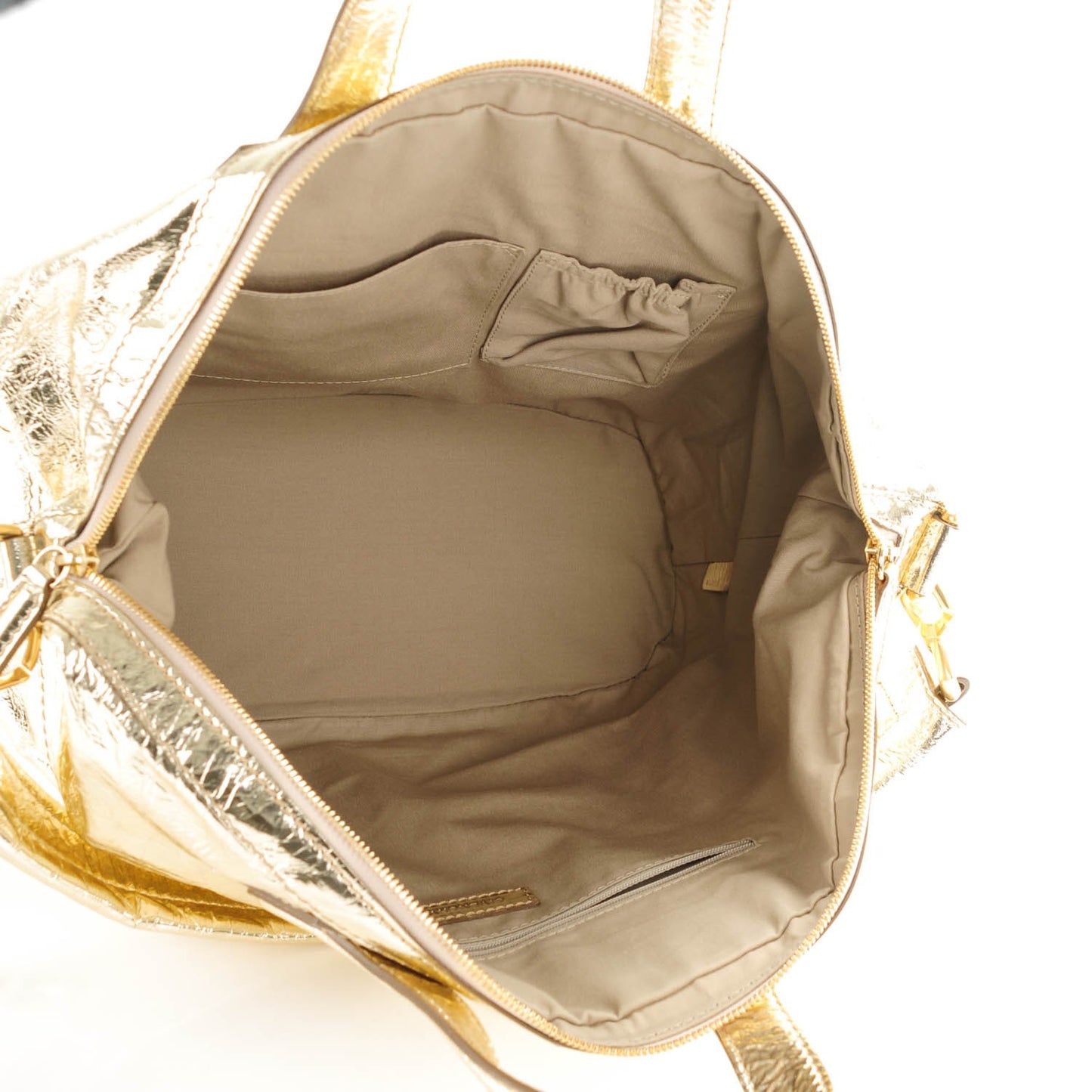 Metallic Calfskin Medium Nightingale Gold