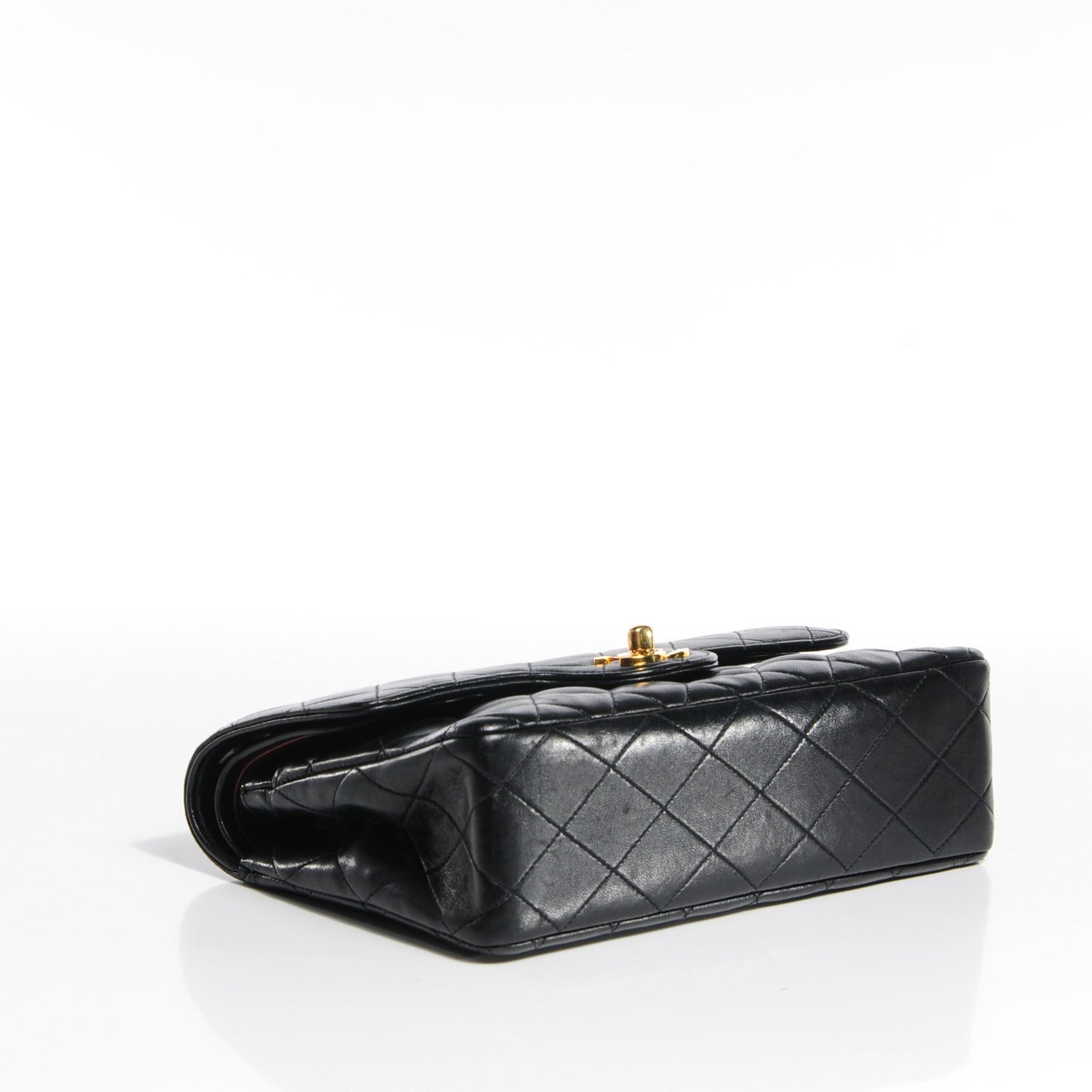 Lambskin Quilted Small Double Flap Black