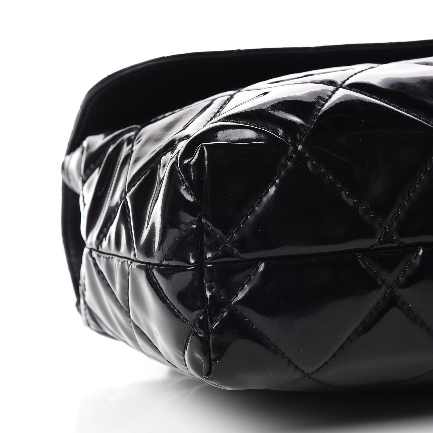 Vinyl Quilted In the Business Flap Bag Black