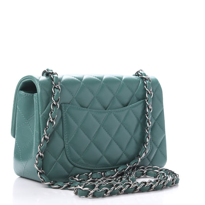 Chanel Lambskin Quilted Mini Rectangular Flap Green 3 of 12