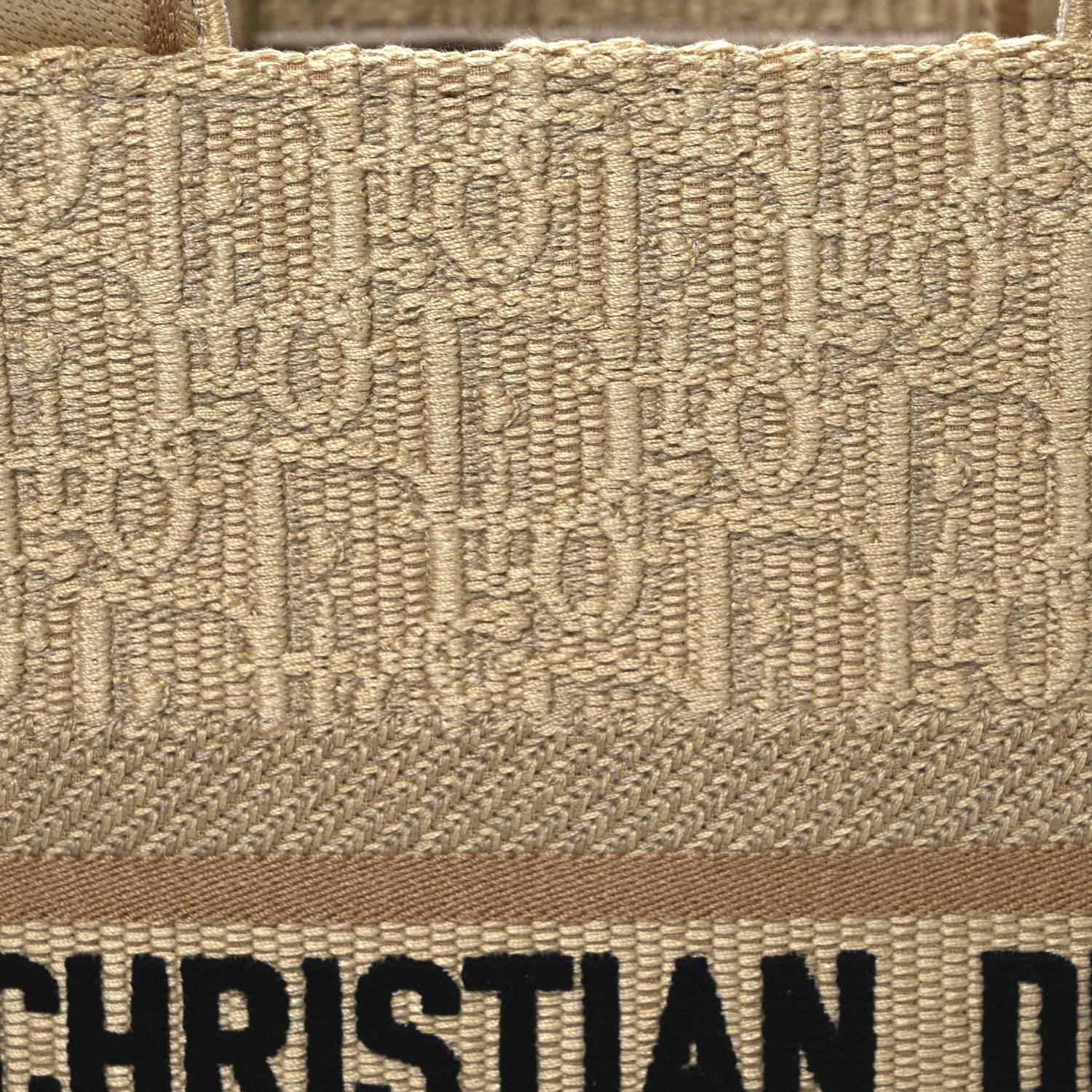 Christian Dior Raffia Calfskin Oblique Embroidered Small Book Tote Beige Camel 8 of 13