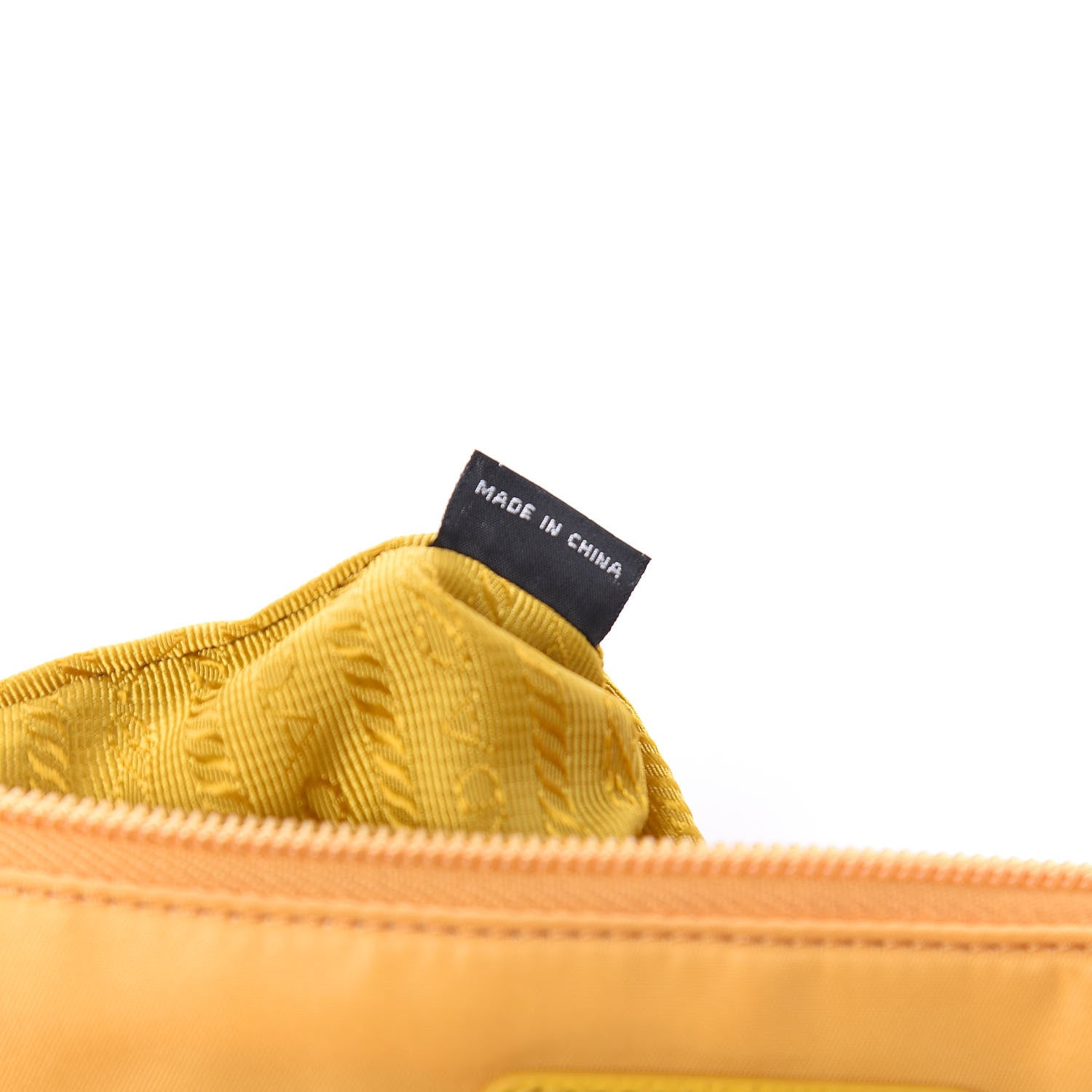 Prada Tessuto Nylon Saffiano Wristlet Mimosa 9 of 10
