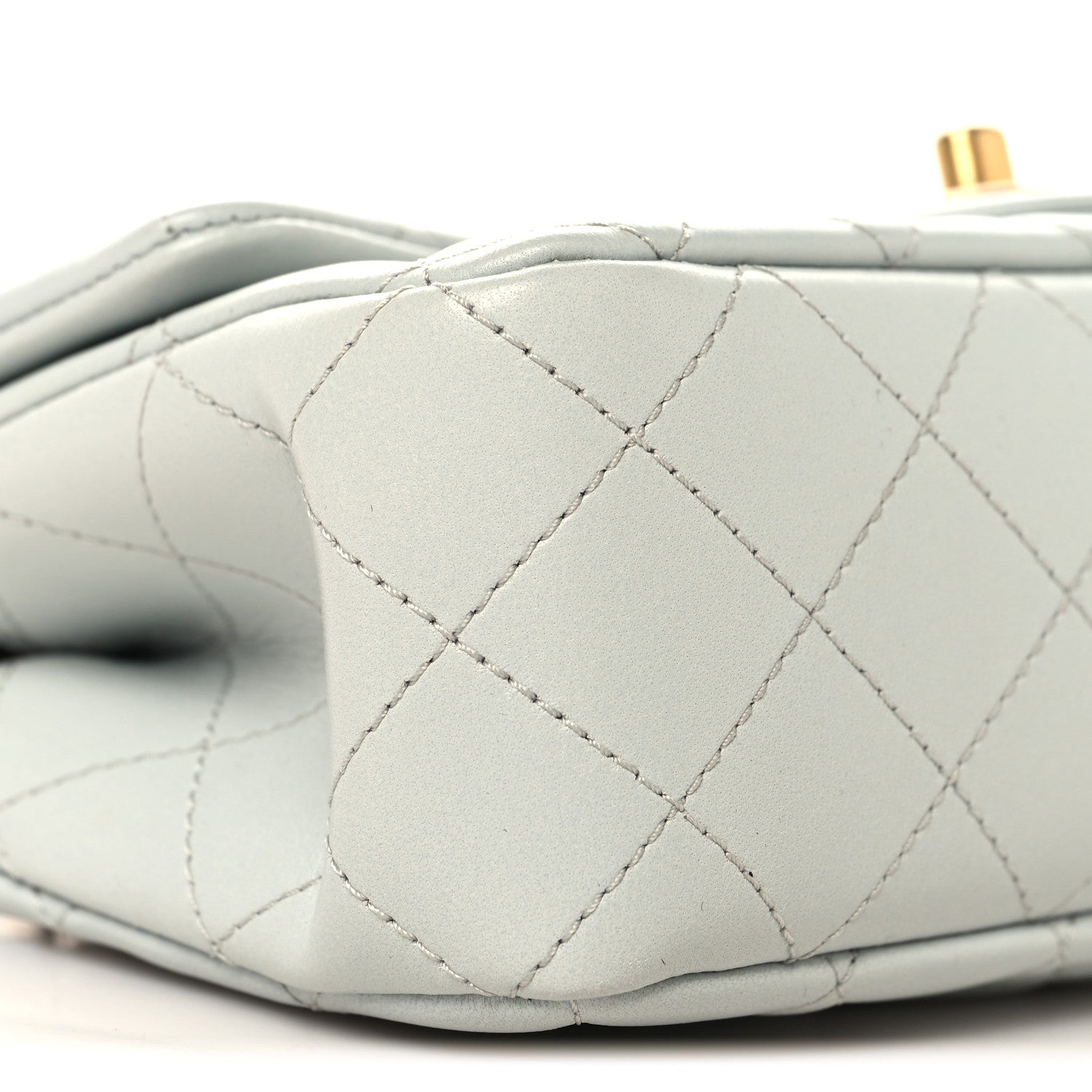 Chanel Lambskin Quilted Mini Rectangular Sweet Camellia Flap Light Blue 9 of 10