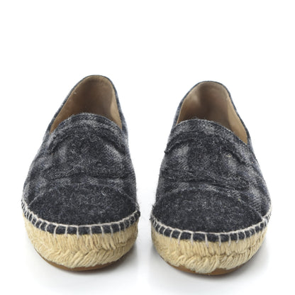 Chanel Flannel CC Espadrilles 36 Dark Grey Black 2 of 8