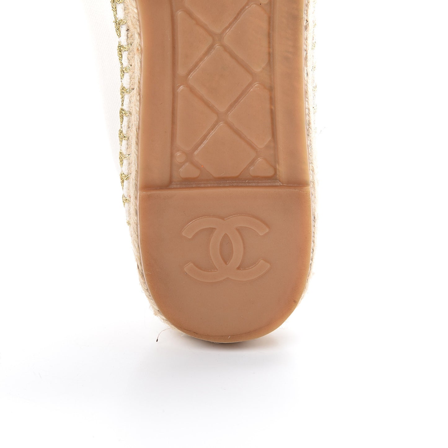 Fabric Biarritz CC Espadrilles 39 White Gold