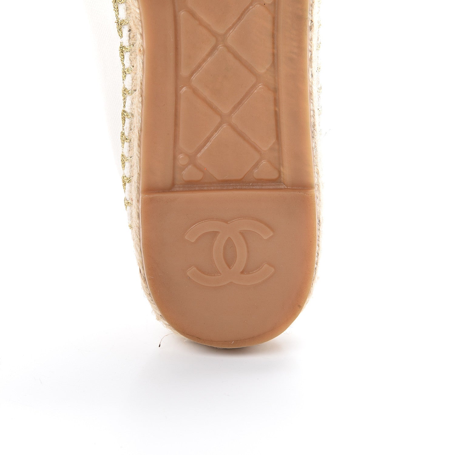 Chanel Fabric Biarritz CC Espadrilles 39 White Gold 8 of 10