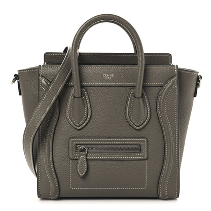 Celine Drummed Calfskin Nano Luggage Souris 1 of 11