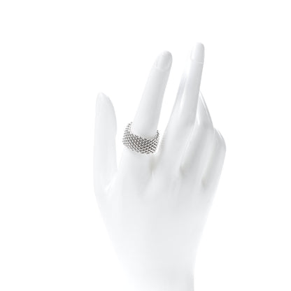 Tiffany Sterling Silver Somerset Mesh Ring 57 8 2 of 4