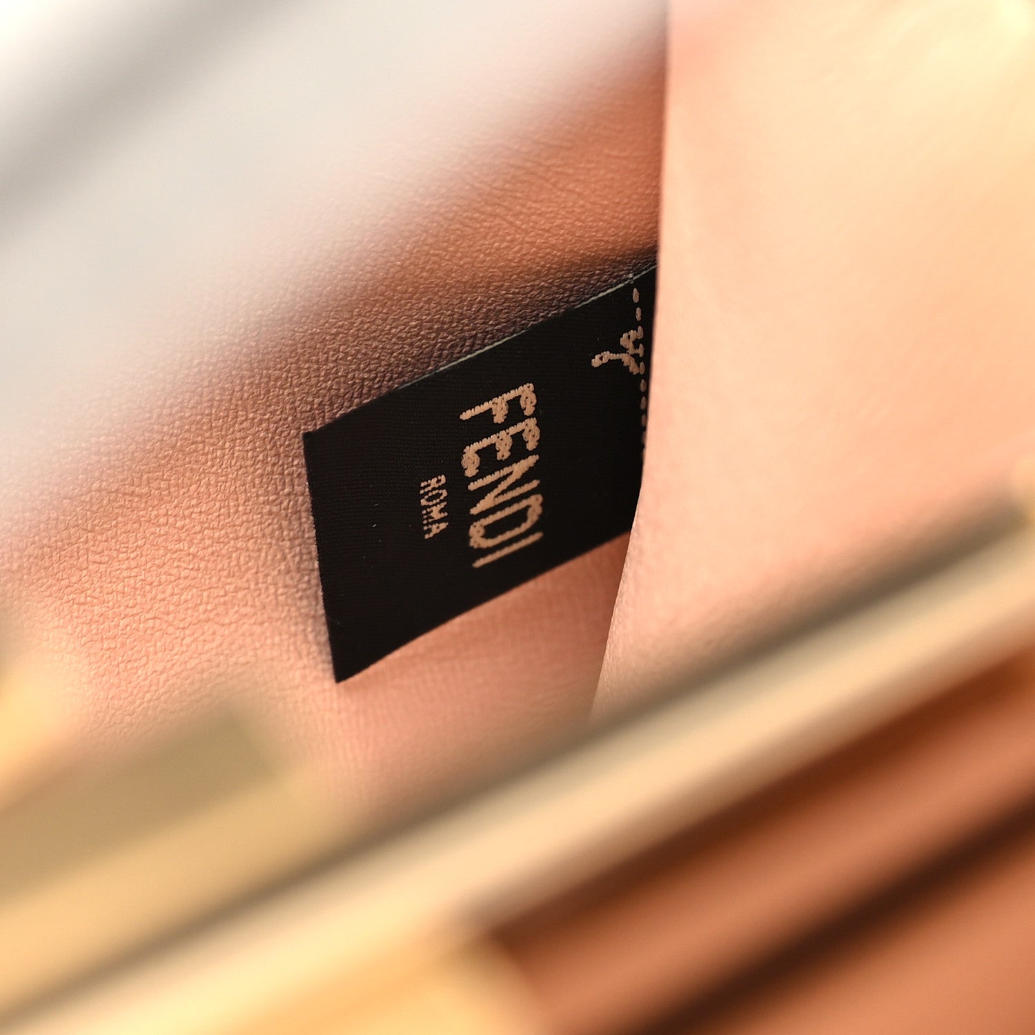 Fendi Vitello Seta Shiny Nappa Medium Peekaboo I SEE U Satchel White Ice Light Rose 9 of 12